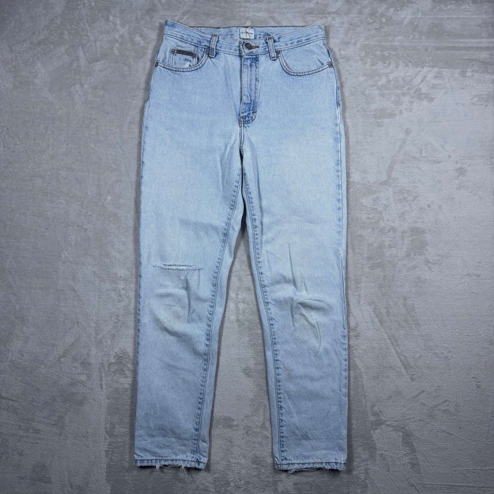 Vintage 90s Calvin Klein Jeans Womens 6 Made in USA High Rise Mom Jeans Light